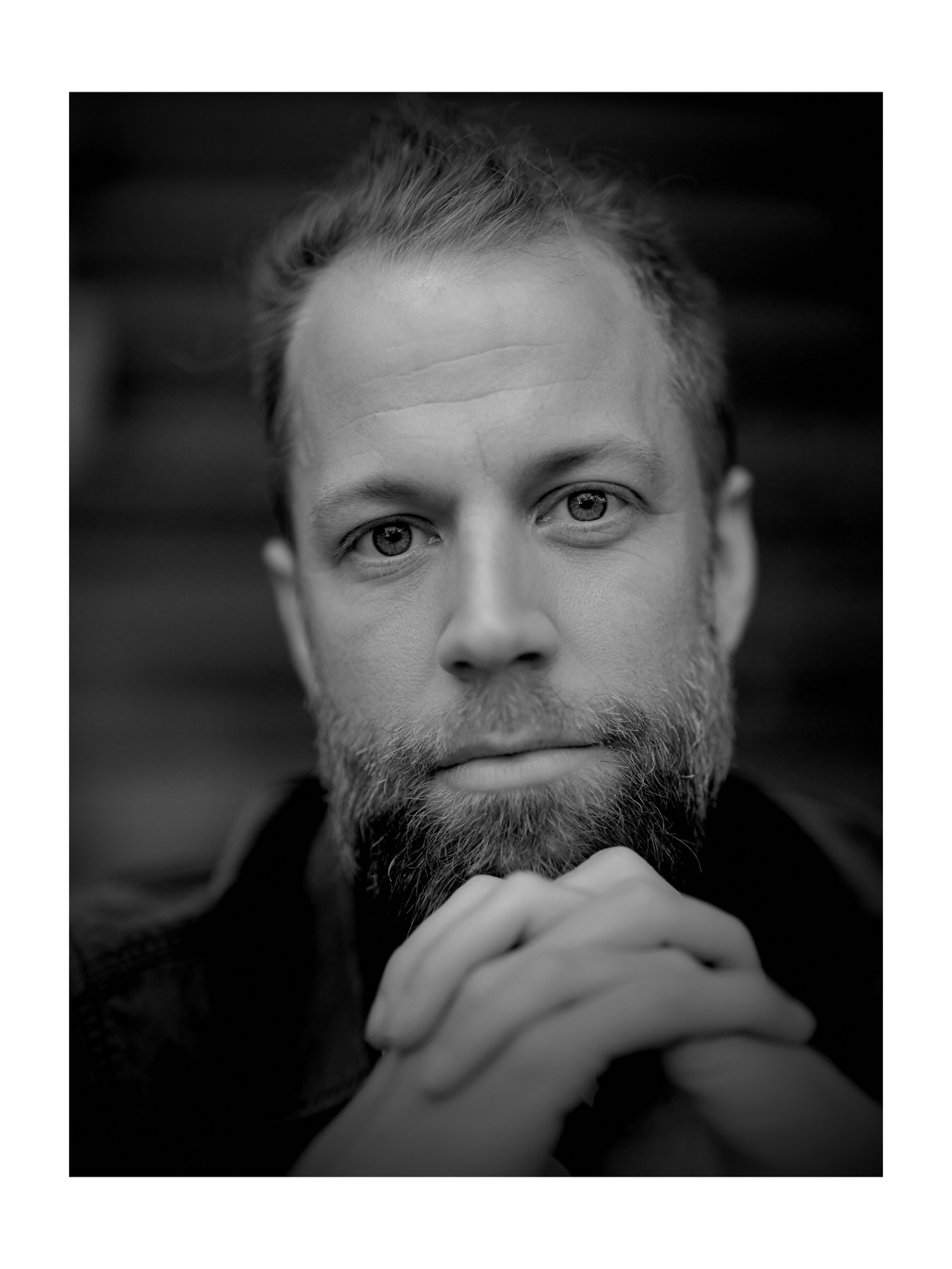 Black-and-white portrait